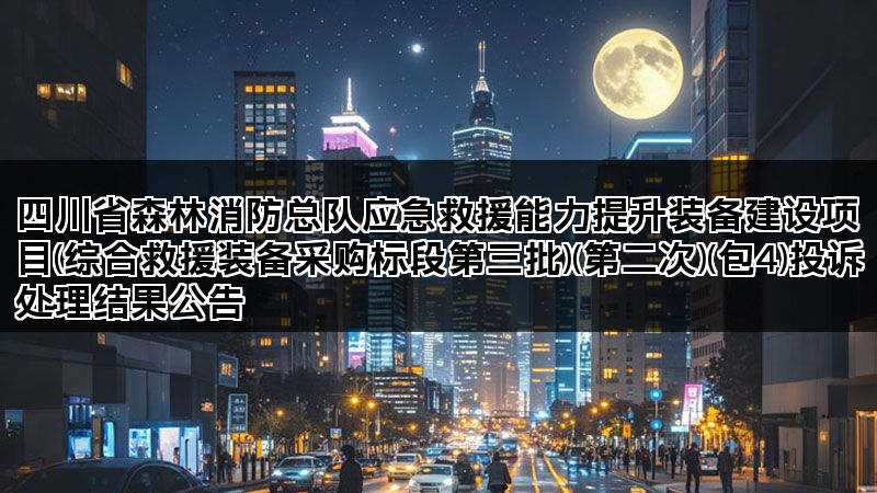 四川省森林消防总队应急救援能力提升装备建设项目(综合救援装备采购标段第三批)(第二次)(包4)投诉处理结果公告