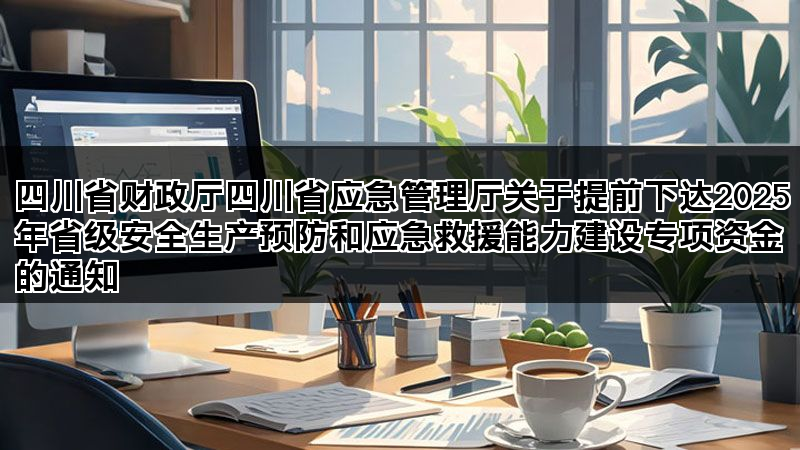 四川省财政厅四川省应急管理厅关于提前下达2025年省级安全生产预防和应急救援能力建设专项资金的通知