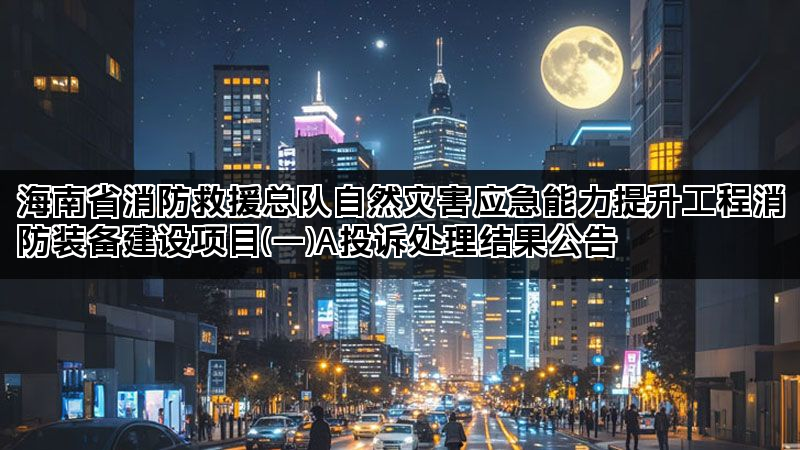 海南省消防救援总队自然灾害应急能力提升工程消防装备建设项目(一)A投诉处理结果公告