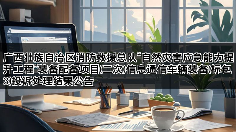 广西壮族自治区消防救援总队“自然灾害应急能力提升工程”装备配备项目(二次)信息通信车辆装备(标包3)投诉处理结果公告