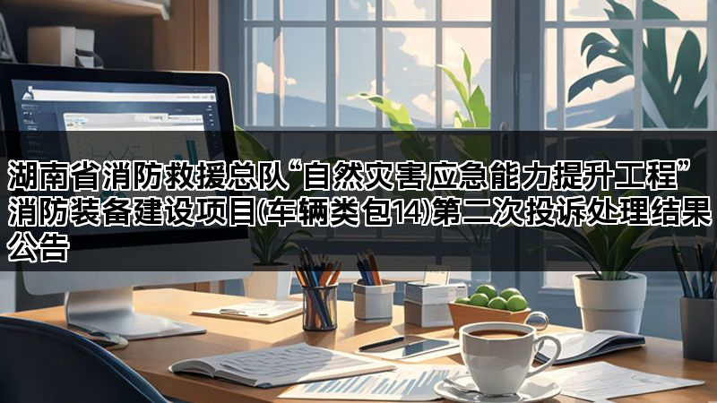 湖南省消防救援总队“自然灾害应急能力提升工程”消防装备建设项目(车辆类包14)第二次投诉处理结果公告